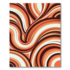 Retro Orange And Cream Abstract Swirl Rug