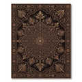 Elegant Bronze Floral Medallion Scroll Rug