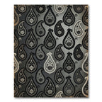 Monochromatic Gray Paisley Floral Medallion Rug