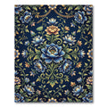 Midnight Blue Floral Lotus Vine Rug