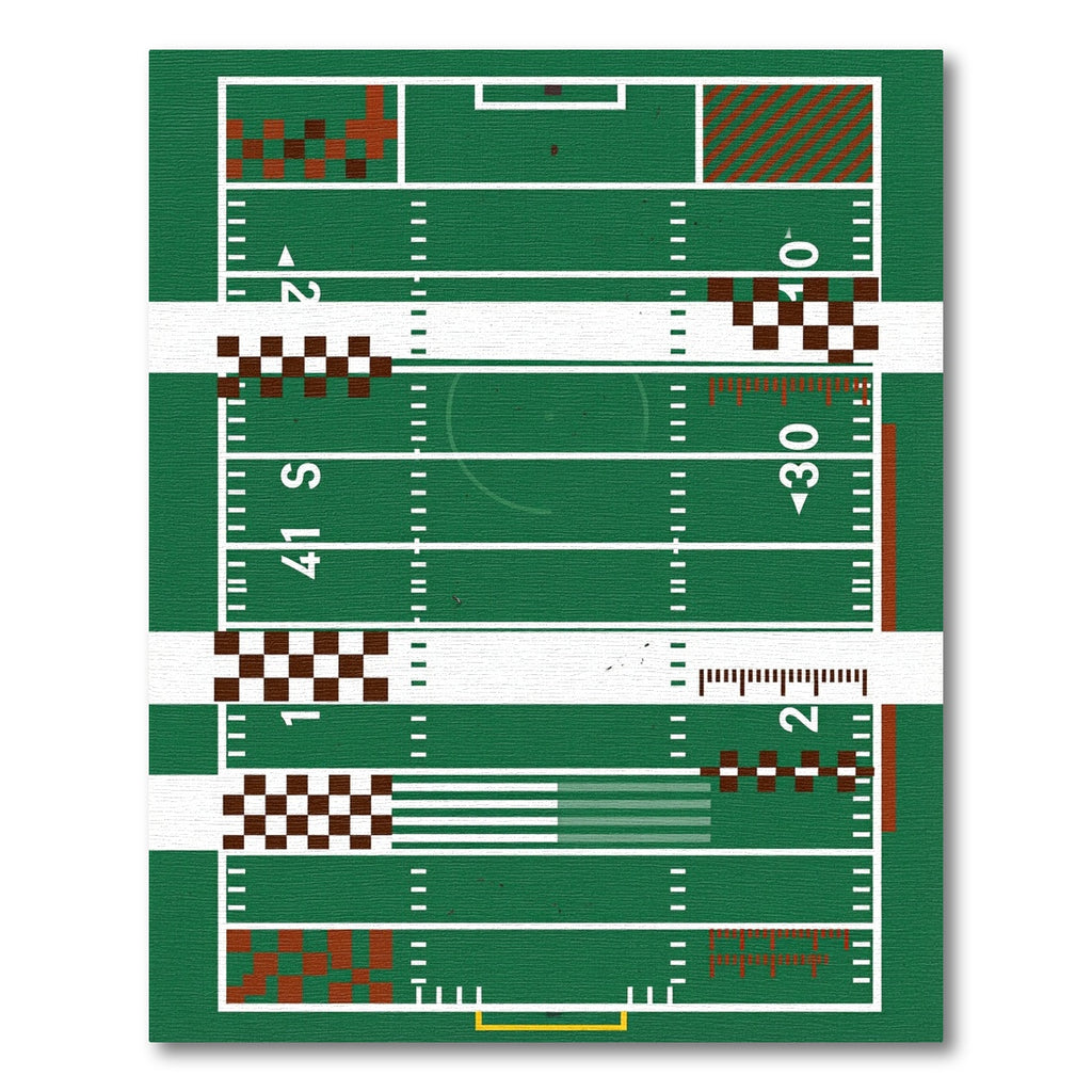 Emerald Field Grid Athletic Stadium Rug