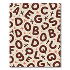 Brown Alphabet Scatter Cream Rug