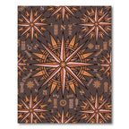 Celestial Compass Earthy Brown Tile Rug