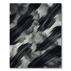 Monochrome Abstract Ink Stroke Rug