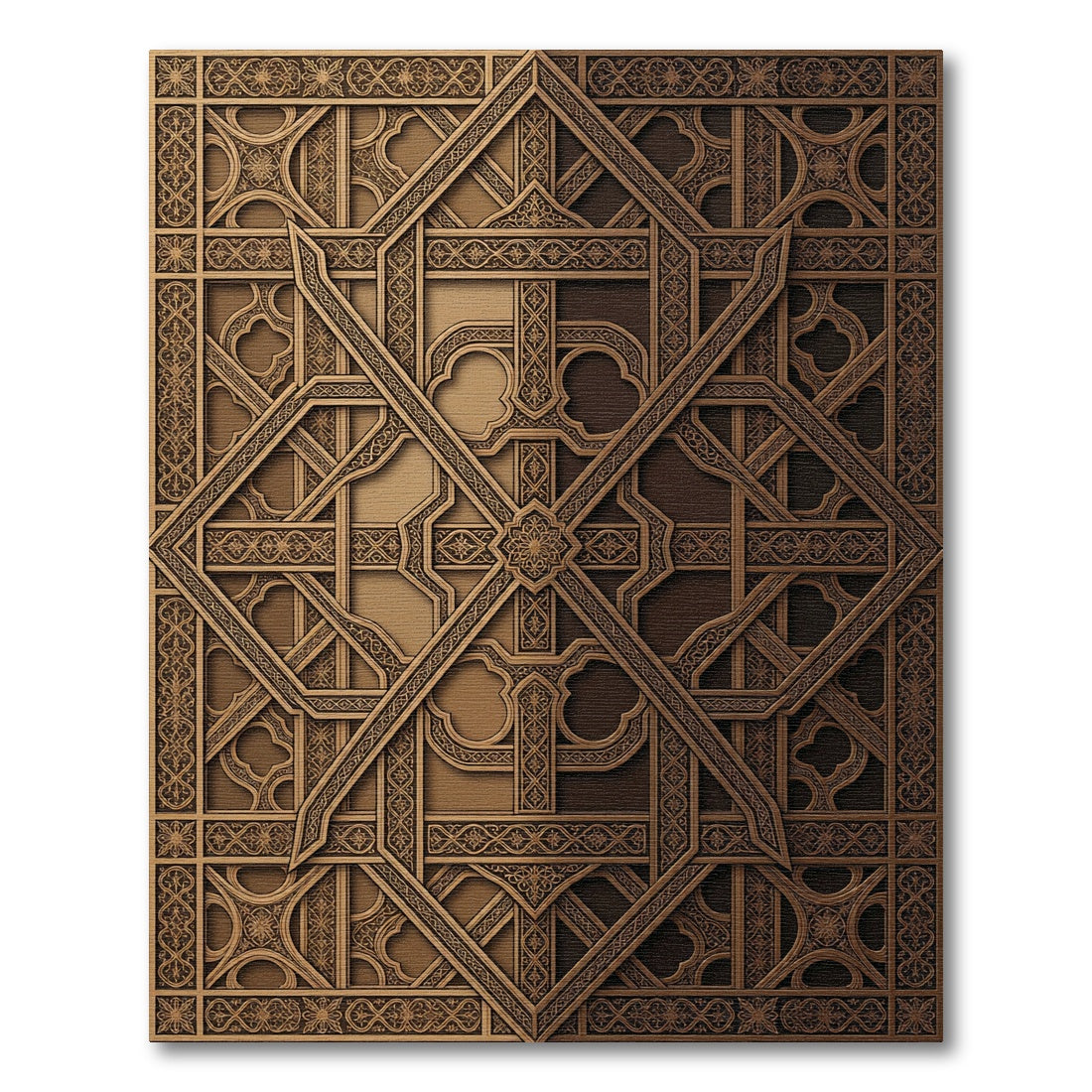 Antique Gold Geometric Interlace Rug