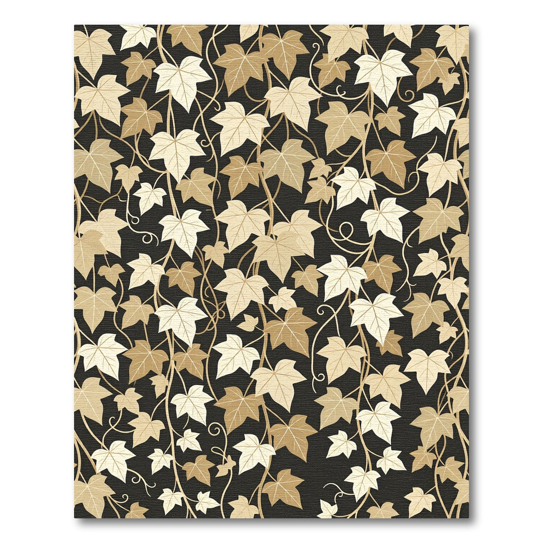 Golden Brown Ivy Vine Textured Rug