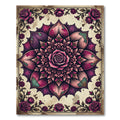Gothic Magenta Rose Mandala Art Rug