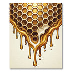 Golden Honeycomb Drip Abstract Art Rug