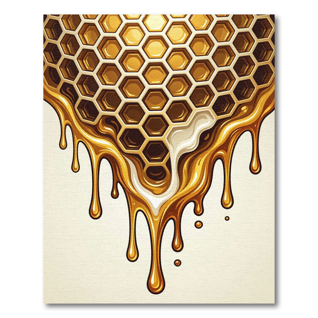 Golden Honeycomb Drip Abstract Art Rug