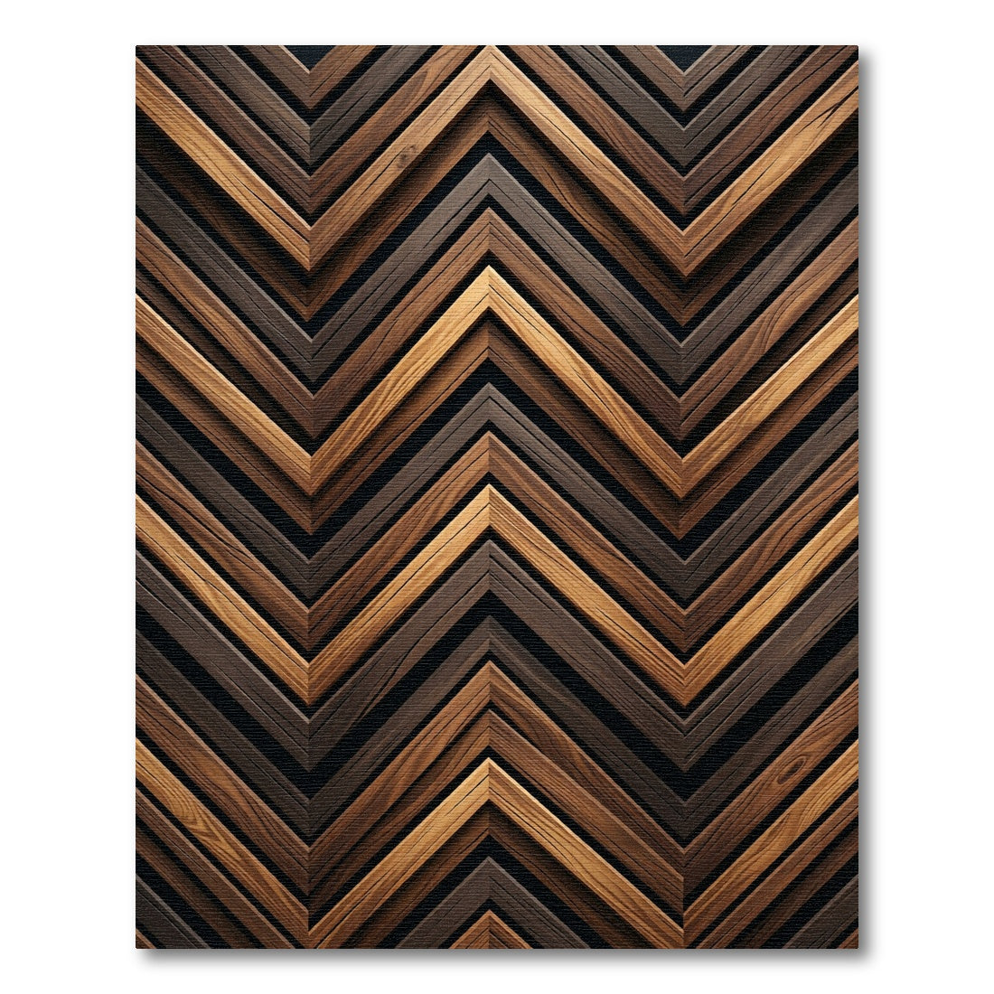 Wood Grain Chevron Pattern Rug
