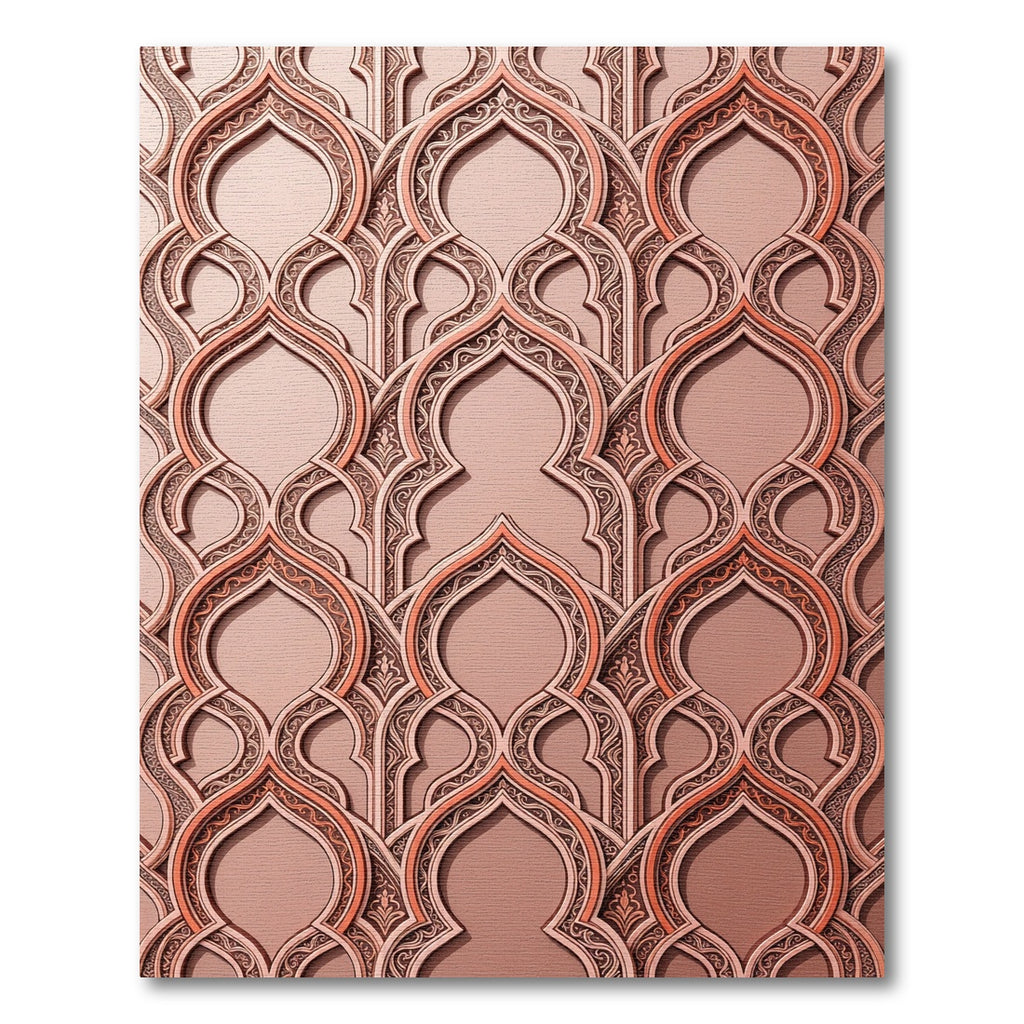 Rose Gold Architectural Archway Tessellation Rug