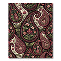 Elegant Burgundy Paisley Floral Tapestry Rug