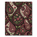 Elegant Burgundy Paisley Floral Tapestry Rug