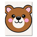 Cute Brown Bear Face Pink Cheeks Rug