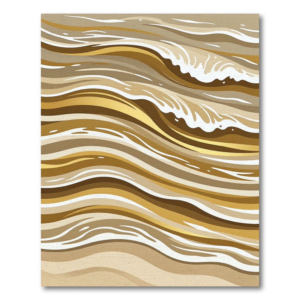 Abstract Golden Wave Earth Tone Waves Rug