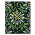 Dark Botanical Passion Flower Vines Rug