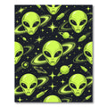 Neon Green Alien Planet Space Art Rug