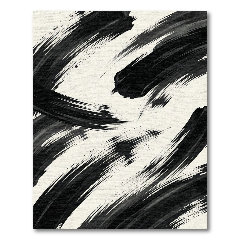 Minimalist Monochrome Abstract Brush Stroke Rug