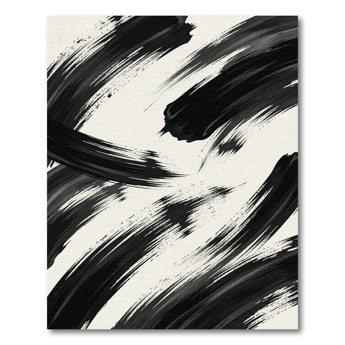 Minimalist Monochrome Abstract Brush Stroke Rug