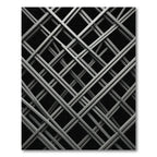 Monochrome Industrial Crossed Grid Rug