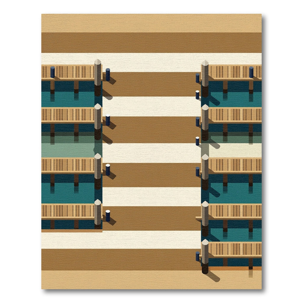 Minimalist Nautical Dock striped Rug