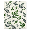 Deep Green Leafy Sprig Arrangement Rug