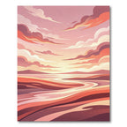 Coral Sunset Cloudscape Landscape Rug