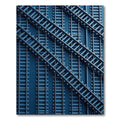 Modern Navy Industrial Railway Crossings Rug