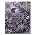 Elegant Purple Floral Lace Medallion Rug