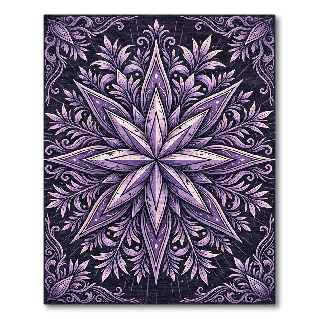 Ornate Violet Radiant Star Medallion Rug