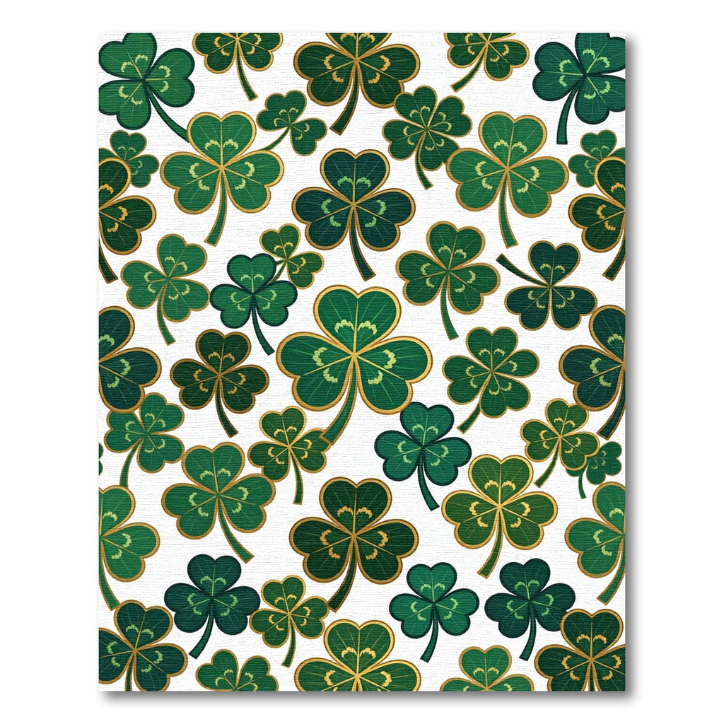 Golden Shamrock Clover Botanical Illustration Rug