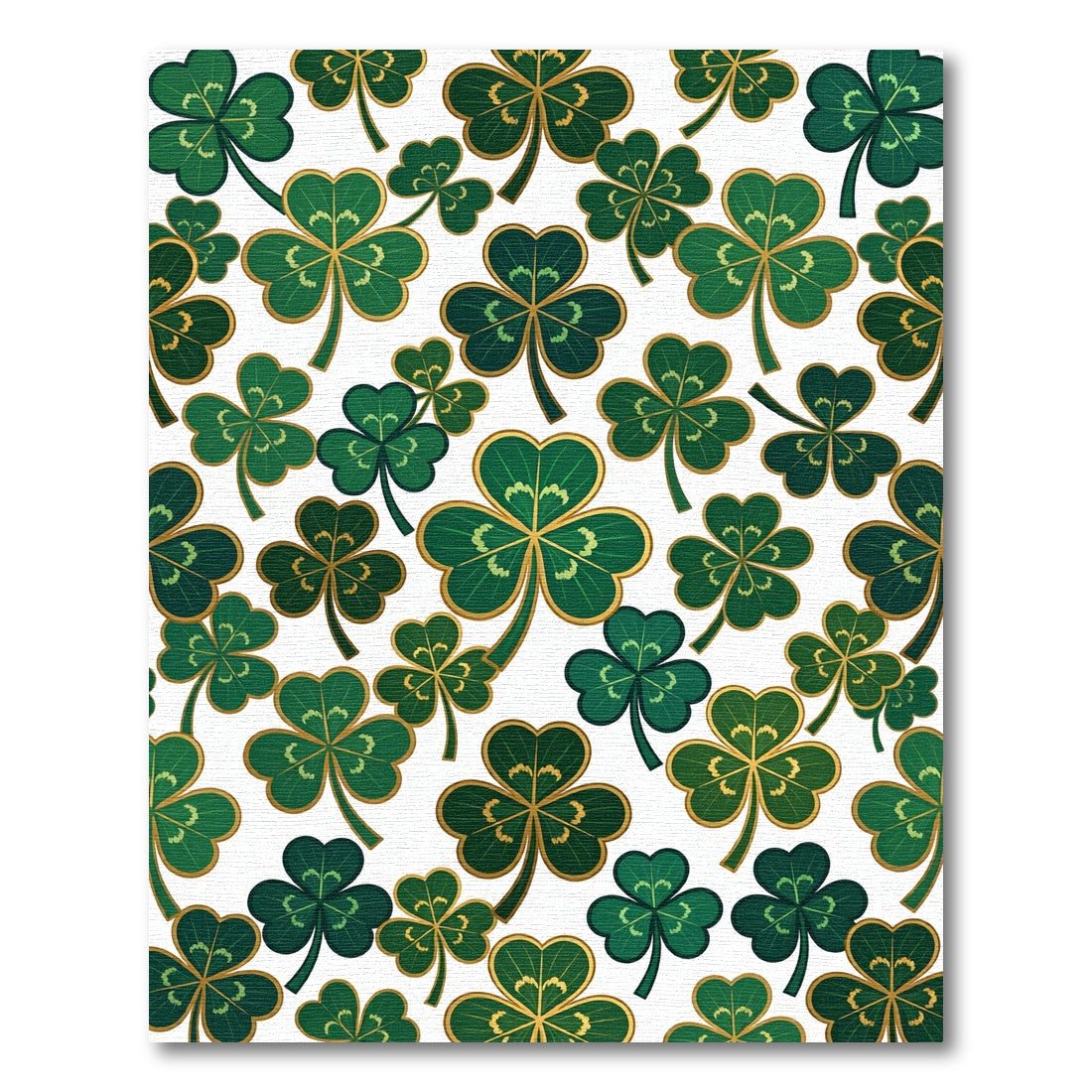 Golden Shamrock Clover Botanical Illustration Rug
