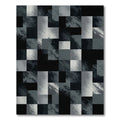 Monochromatic Textured Gray Geometric Block Rug