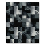 Monochromatic Textured Gray Geometric Block Rug