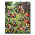 Whimsical Mouse Garden Village Scene Rug