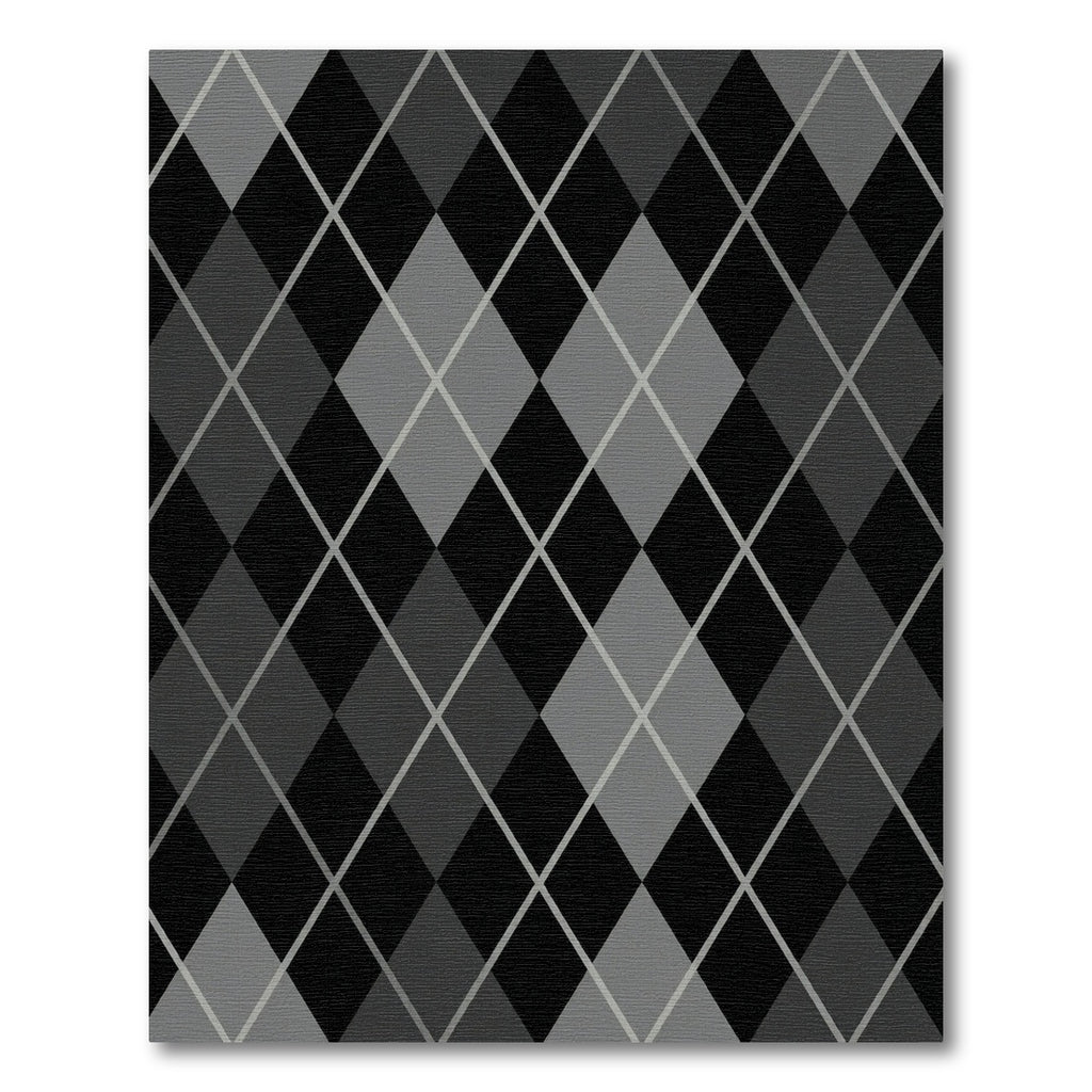 Charcoal Gray Diamond Lattice Pattern Rug
