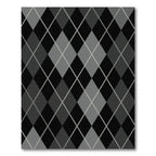 Charcoal Gray Diamond Lattice Pattern Rug