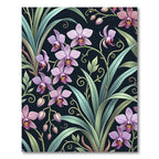 Elegant Lavender Orchid Botanical Art Rug