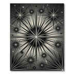 Monochromatic Starburst Radiating Rays Rug