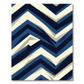 Navy Blue Zigzag Geometric Depth Rug