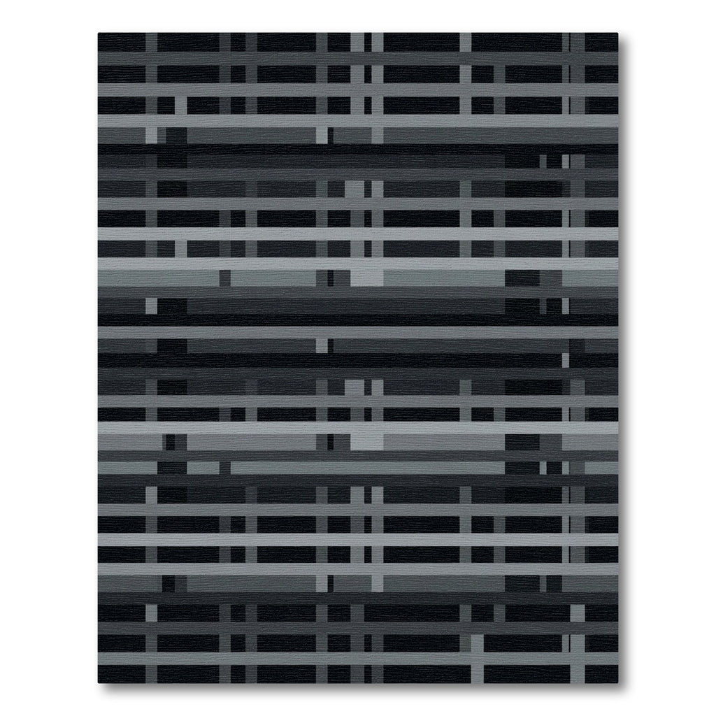 Monochrome Grid Abstract Linear Layered Rug