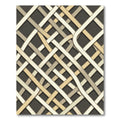 Neutral Interwoven Cream and Taupe Grid Rug