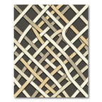 Neutral Interwoven Cream and Taupe Grid Rug