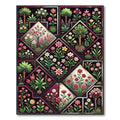 Dark Botanical Garden Diamond Tile Rug