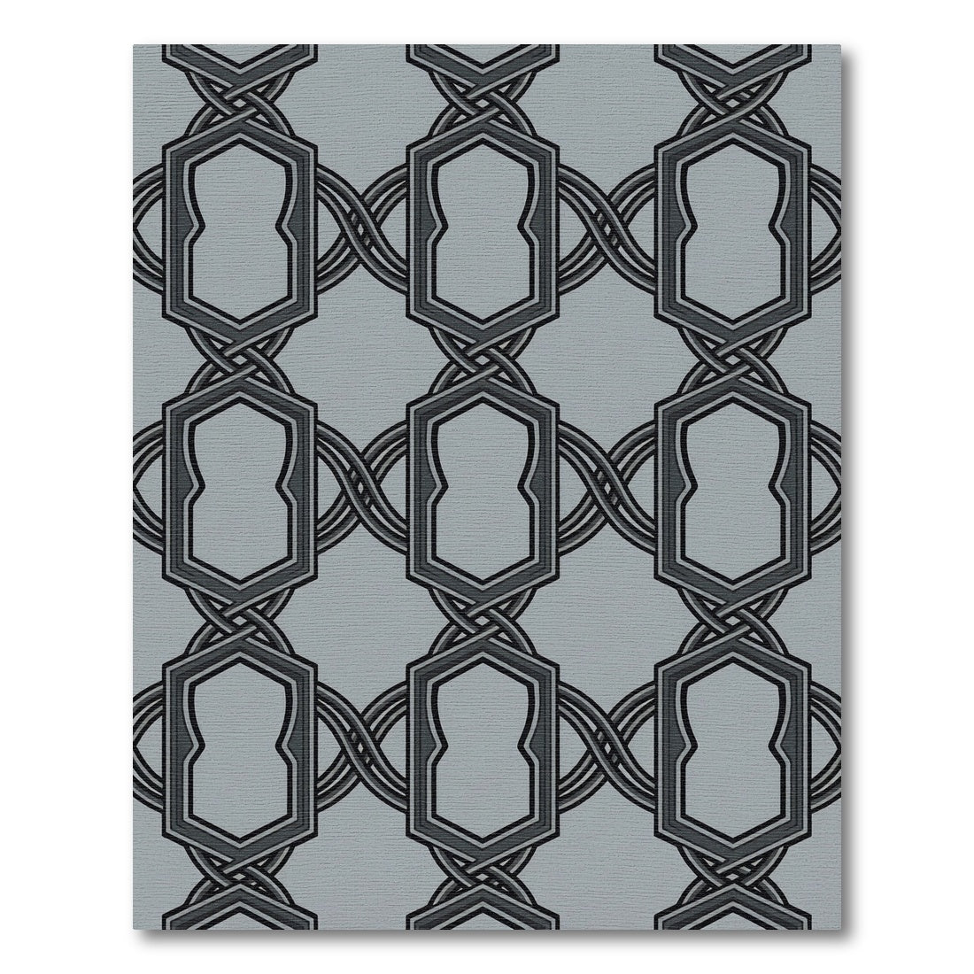 Geometric Interlocking Chain Medallion Rug