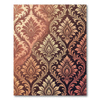 Elegant Copper Damask Scroll Victorian Art Rug