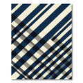 Modern Navy Cream Diagonal Plaid Rug