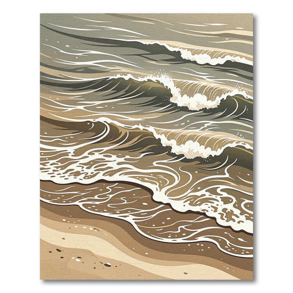 Modern Earthy Brown Abstract Ocean Wave Rug