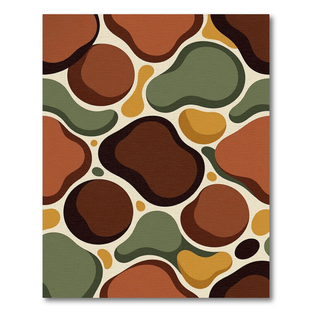 Mid Century Organic Blob Composition Rug