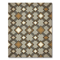 Mid-Century Gold Chain Geometric Diamond Rug